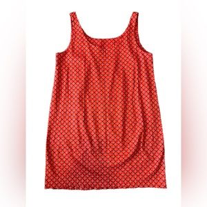 Joe Fresh for JC Penney Orange Navy Print Pullover Mini Dress Size L